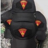 Topi kain jaring hitam motif Cowak keren Logo Bordil Segitiga Korps Marinir