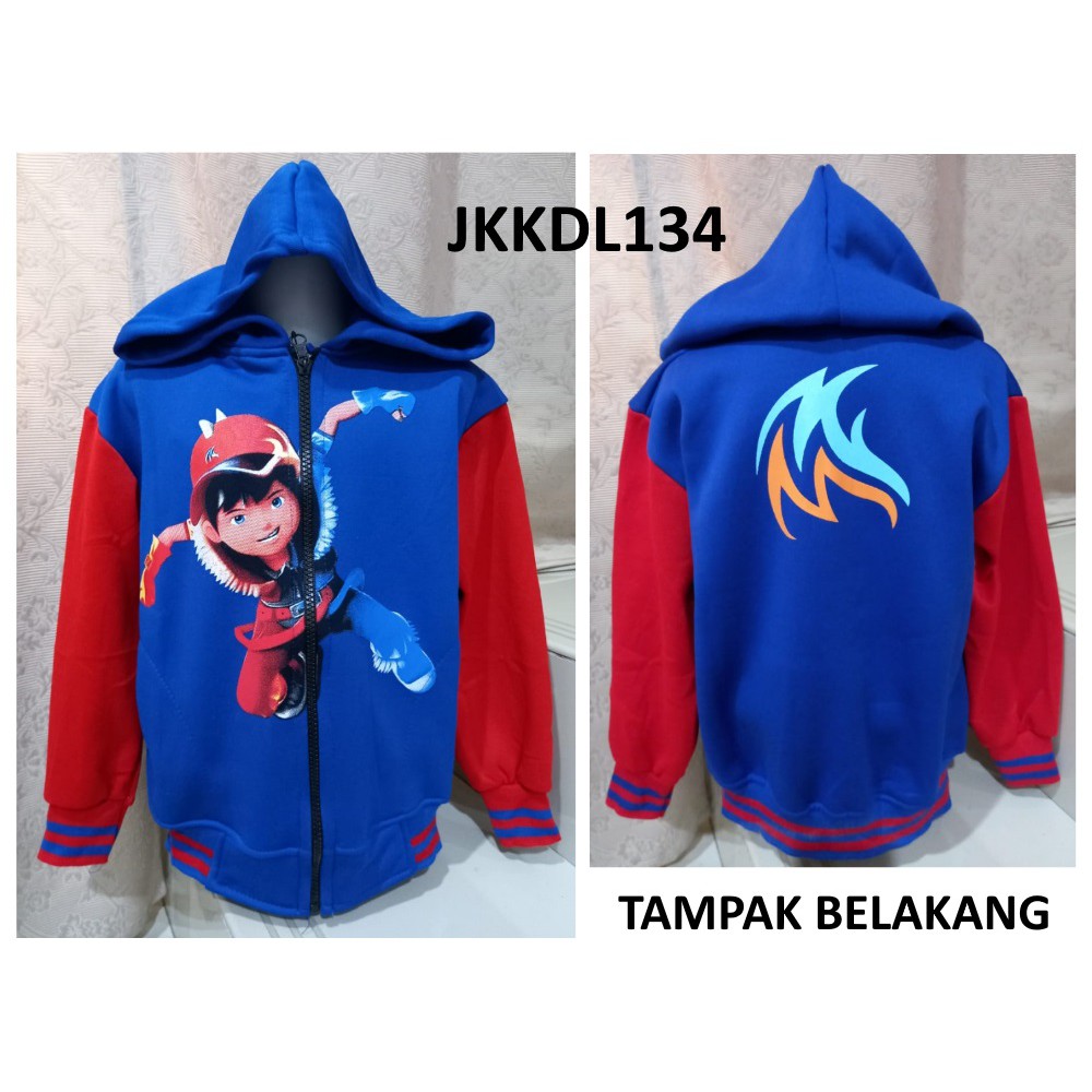 Jaket Anak Laki Boboiboy FrostFire Biru Merah - JKKDL134