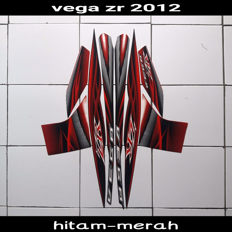 stiker motor vega zr 2012 hitam merah