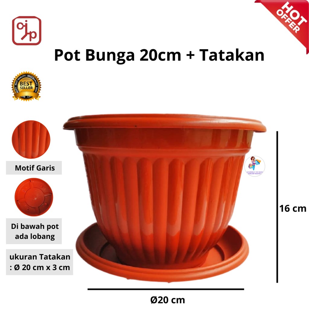 Pot 20 Bunga Warna + Tatakan CJP