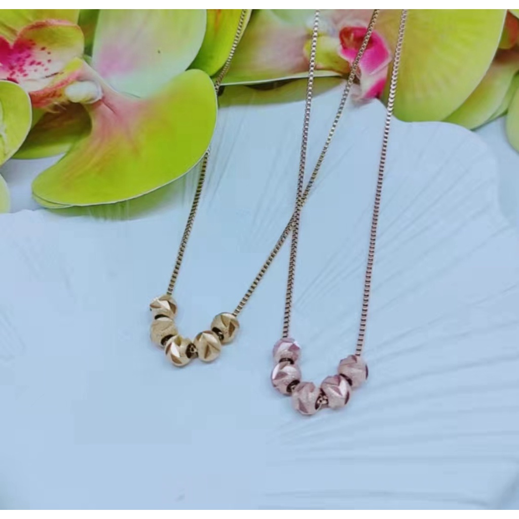 Kalung Titanium Biji Bola Perhiasan Fashion AV001