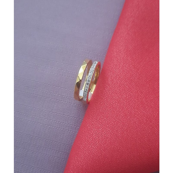 Cincin Titanium Asli Stainless Steel Fashion Untuk Wanita