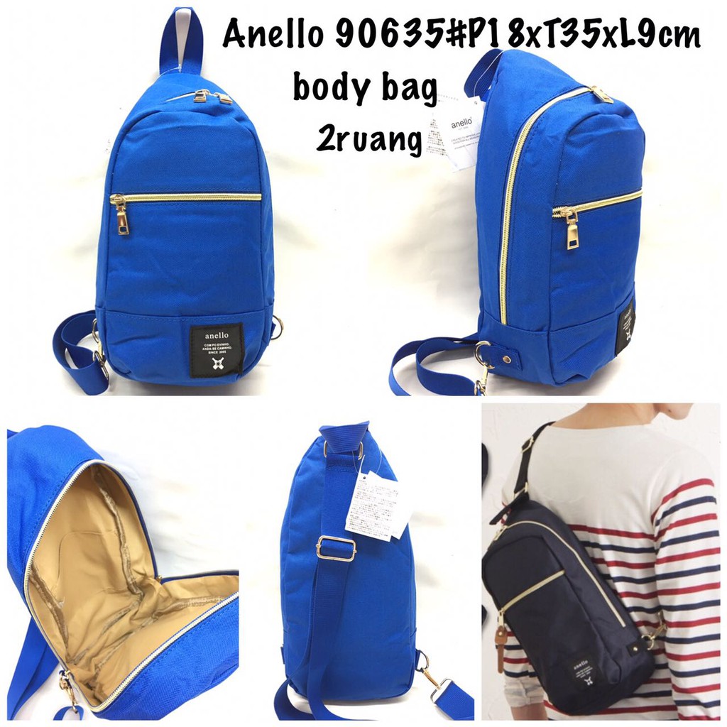 TAS SELEMPANG PRIA ANELLO BODY BAG AN-90635#2 RUANG#IMPORT QUALITY