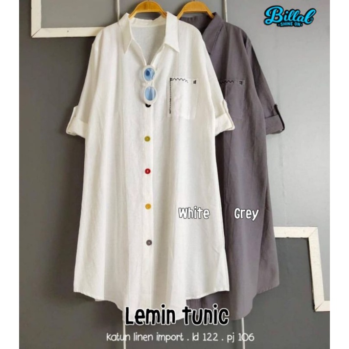 ATASAN WANITA MUSLIM BAHAN LINEN LD 122 LEMIN TUNIC Y BILLAL