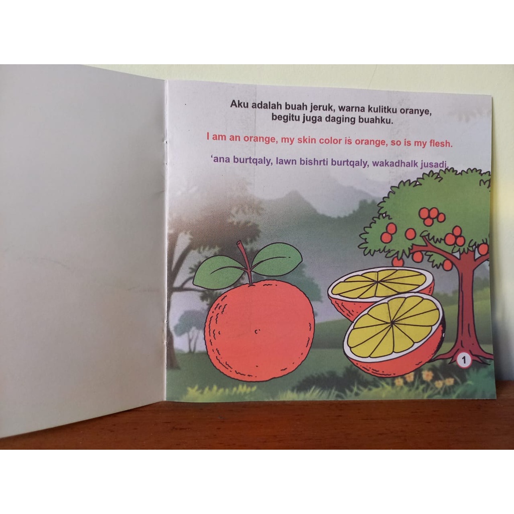 Paket 5 Buku Cerita Pendidikan Anak Buah 3 Bahasa Indonesia Inggris Arab Full Color Murah