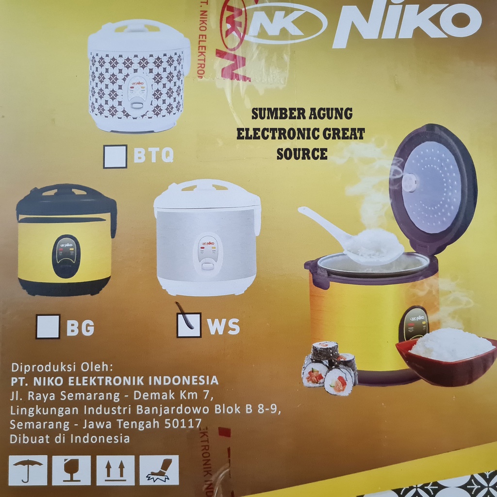 Niko NK21 Batik Silver Rice Cooker 1.2L Kecil Murah Memasak Menghangatkan