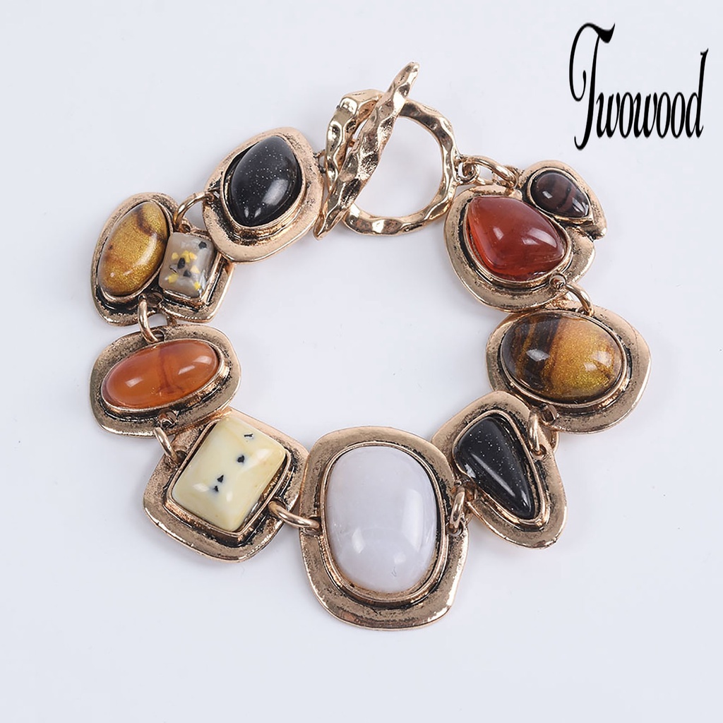 Gelang Rantai Bahan Alloy Gaya Retro Untuk Wanita