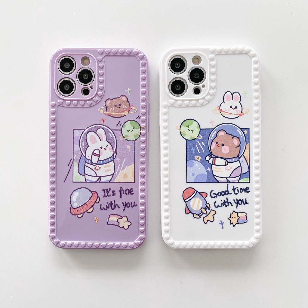 Soft Case TPU Motif Beruang Dan Kelinci Untuk Xiaomi Poco X3 Pro X3NFC M3Pro F3 Redmi 10 9A 9C Note10S Note10 5G Note9S Note9 Note8