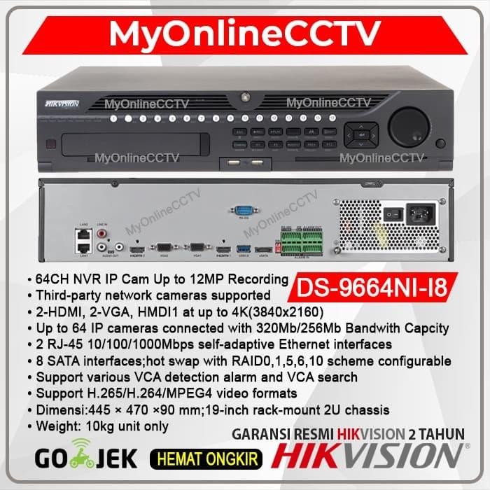 Novie | Ds-9664Ni-I8 Hikvision Nvr Ip Camera 64Ch 12Mp Kamera Cctv