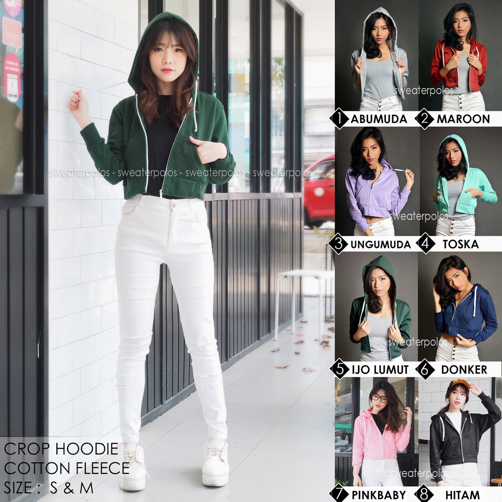 jaket hoodie crop