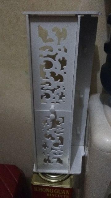 Rak Dinding Wall Ambalan Melayang Floating Gantung Vintage Putih K7r6 Toilet Kamar Kotak Aksesoris