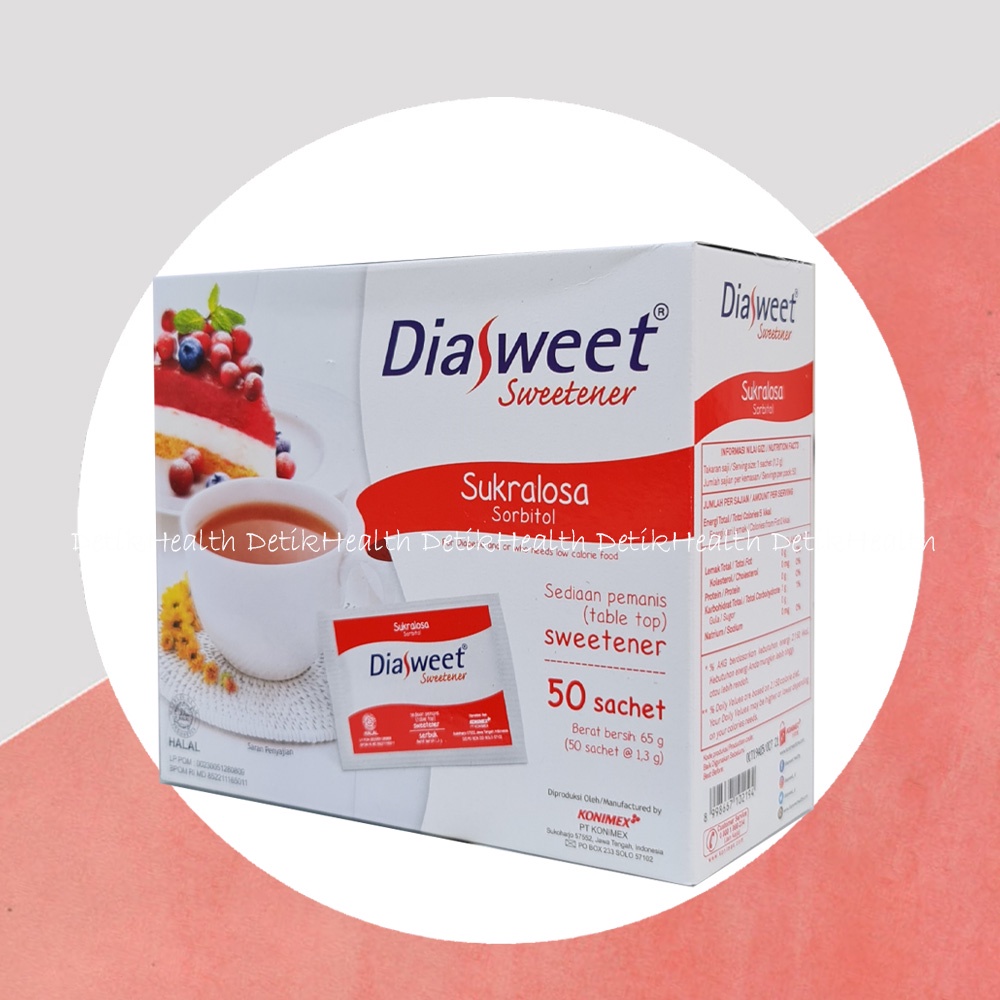 

DIASWEET Sweetener SUKRALOSA 50 Sachet Pemanis Rendah Kalori Diabetes