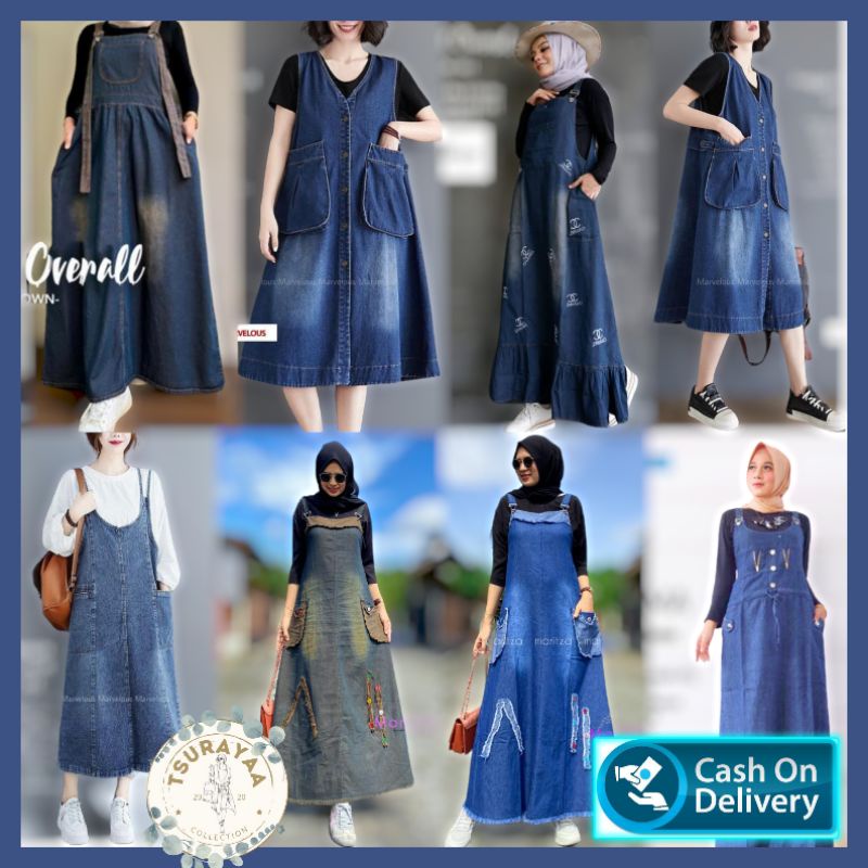 Overall Jeans Denim Wanita Premium Bevery Channel Fregga Hima Lulla Denima