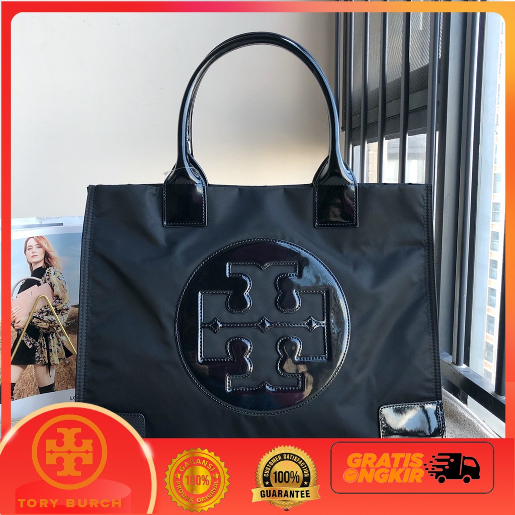 TAS TOTE BAG WANITA TORY BURCH ORIGINAL WANITA SHOPPING BAG NYLON SMALL BLACK