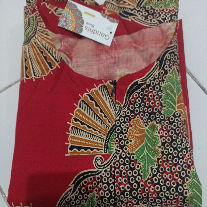 daster batik kelelawar jumbo XXXL LD 140 busui, bahan rayon super tebal dan adem busui-Lowo kipas merah