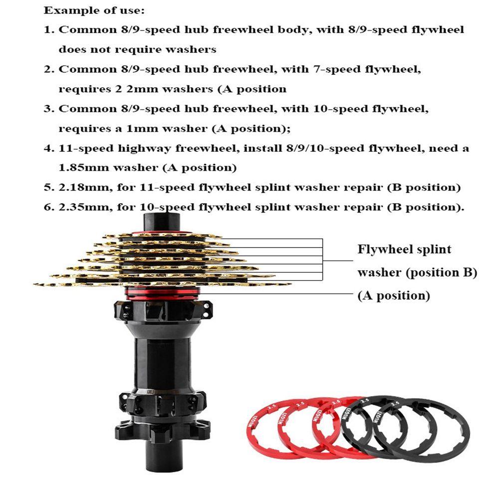 Aksesoris Mesin Cuci Hub Sepeda Top1/1.5 /2 /1.85 /2/2.18/2.35/2.5mm MTB Sepeda Bagian Roda Gila Kaset Gasket