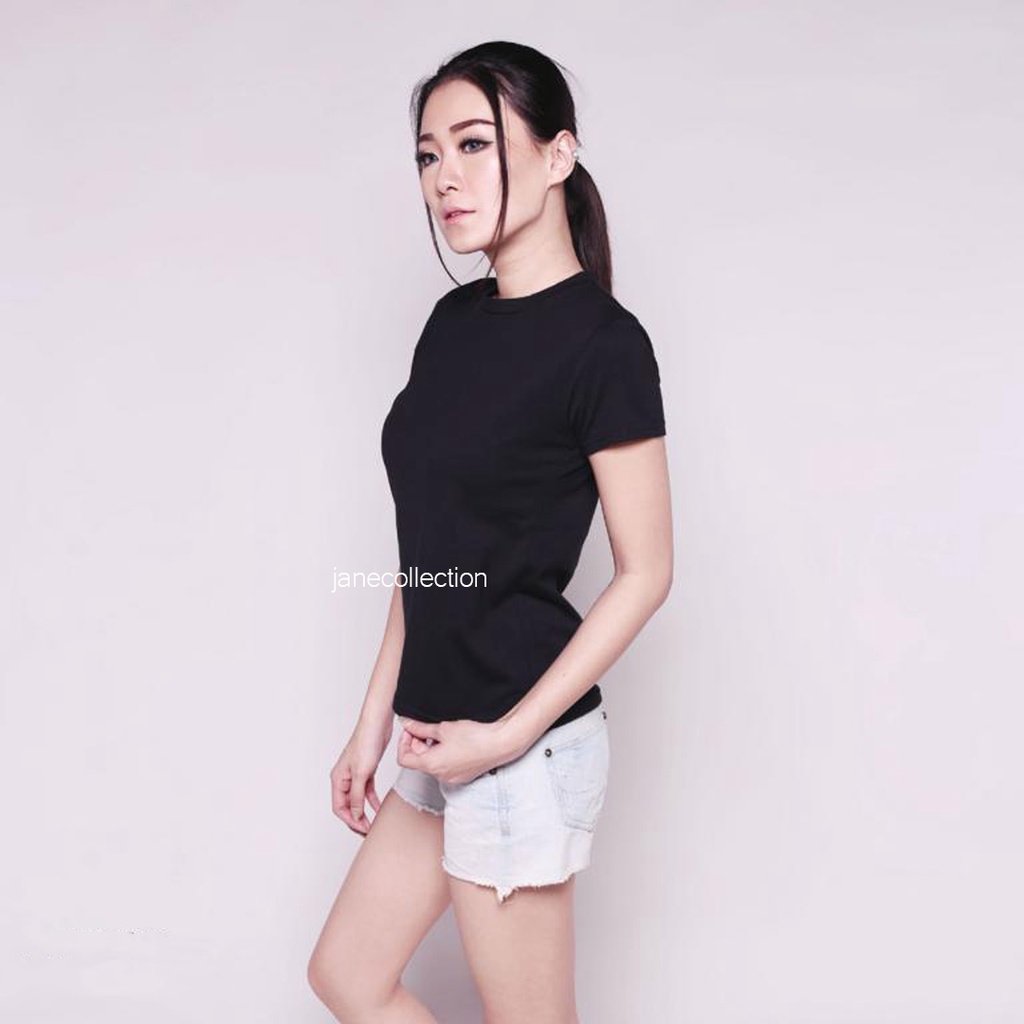 JANE COLLECTION || Atasan Wanita Kaos Polos Oblong Dingin Wanita Katun XL O Neck Slim Shirt