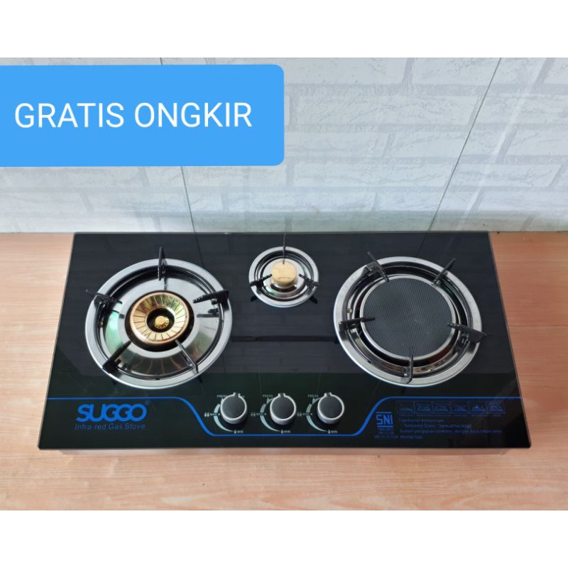 Kompor Kaca Tanam 3 Tungku Semi Infrared Suggo Shopee Indonesia