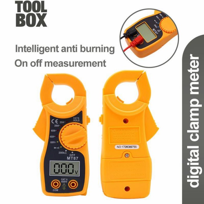 DIGITAL CLAMP METER MULTI TESTER MT 87 SERIES - DIGITAL TANG AMPER MTR