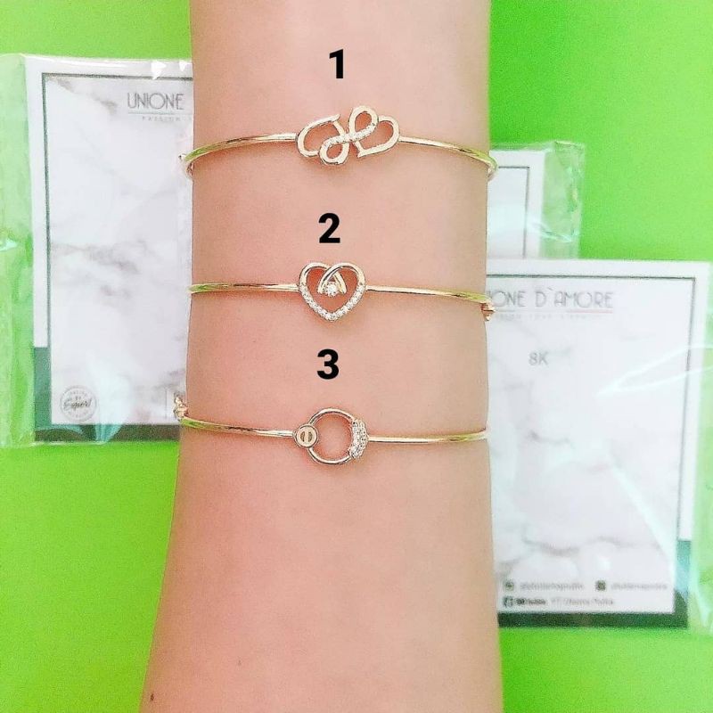 Gelang bangle berat ringan love, kupu, pearl mutiara, bunga rose, musik variasi mata YT kadar 375/8K