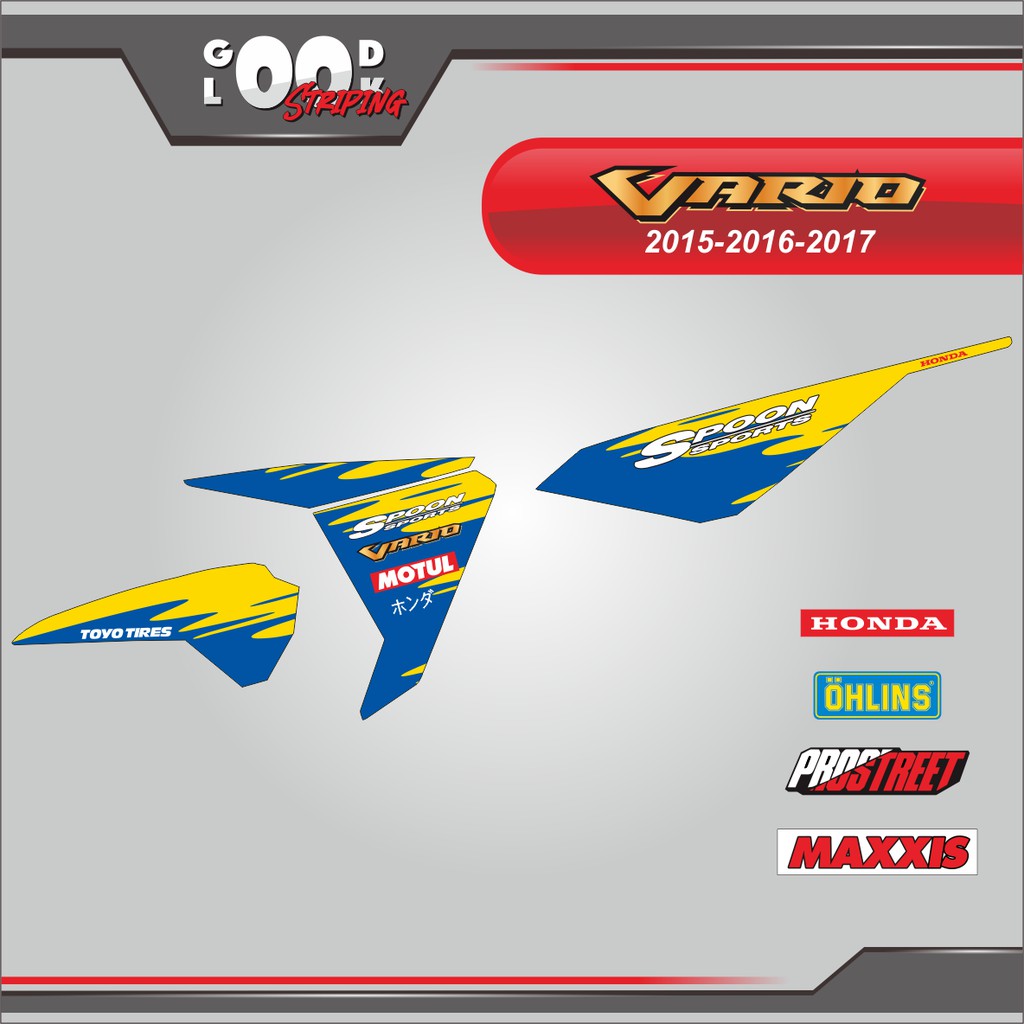 STRIPING STIKER LIS VARIO 125 150 2015 - 2017 SPOON SPORT