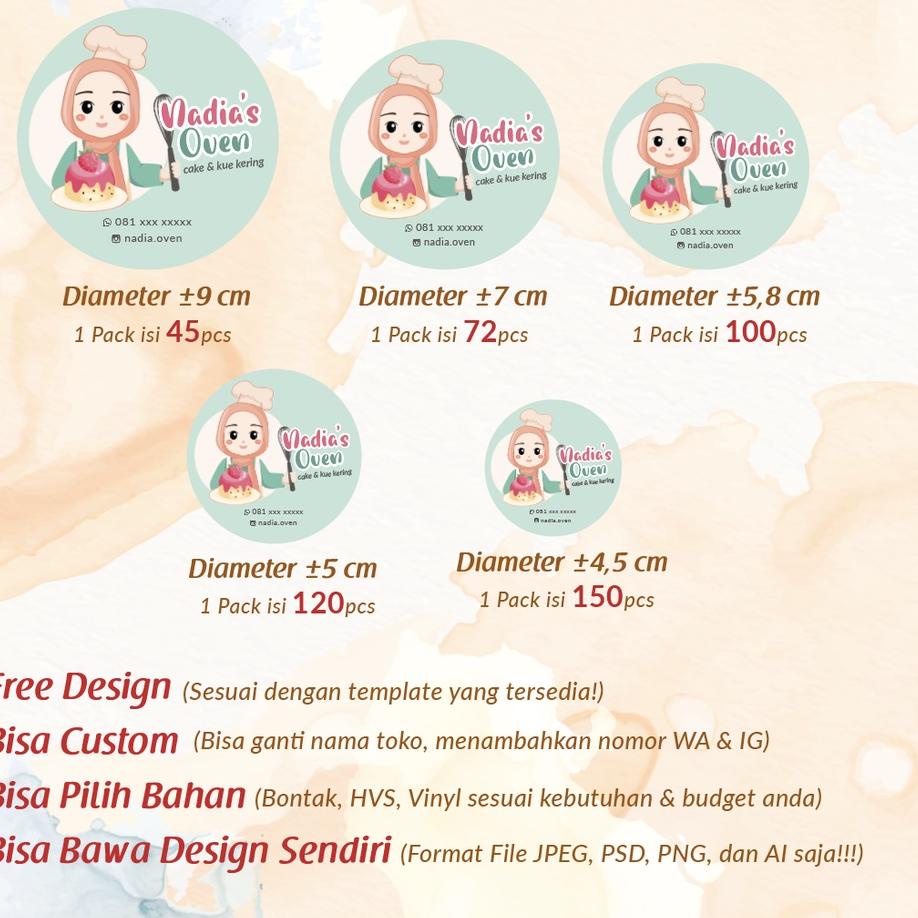 

Harga Spesial.. [Isi 45-150pcs]Sticker Logo Makanan/Cetak Sticker Logo/Cutting Sticker