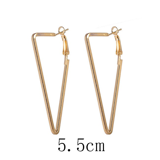 LRC Anting Tusuk Fashion Gold Color Pure Color Decorated Earrings