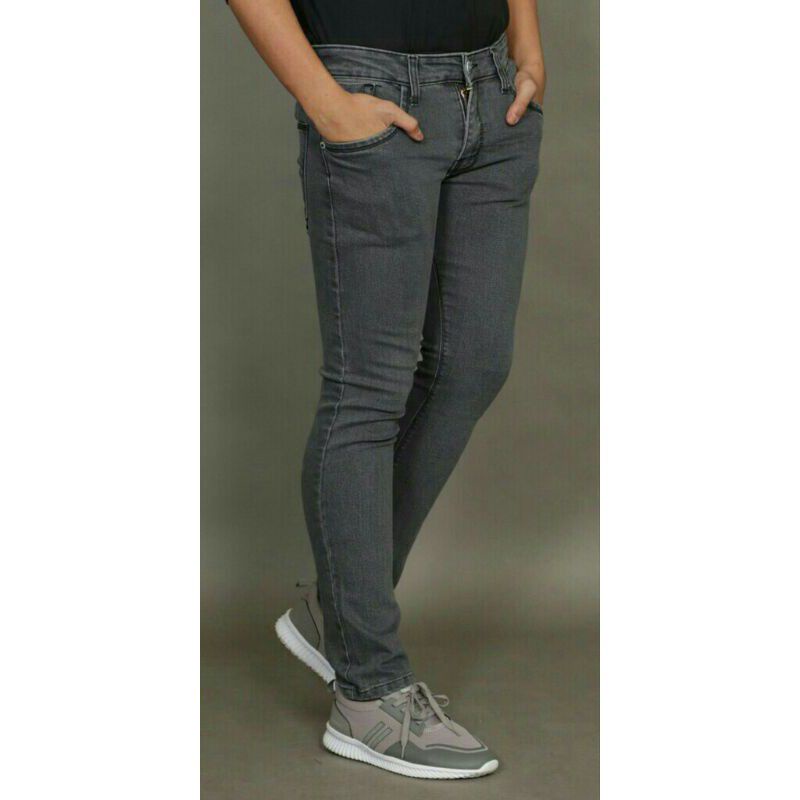 CELANA JEANS SLIM FIT SKINNY PENSIL KARET MELAR