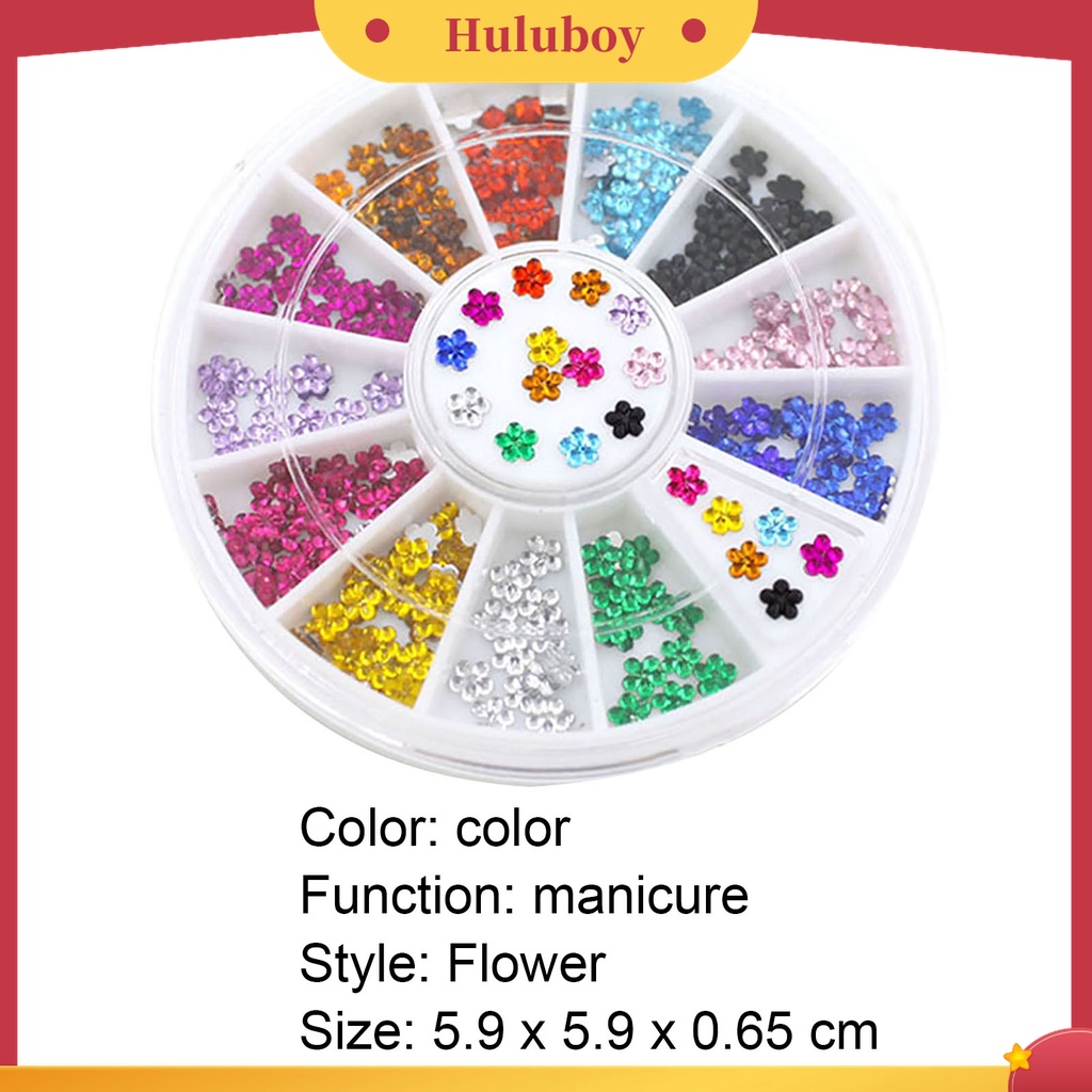 Huluboy Huluboy♡ 1 Roda Stiker Kuku Bahan Akrilik Warna-Warni Untuk Dekorasi Nail Art