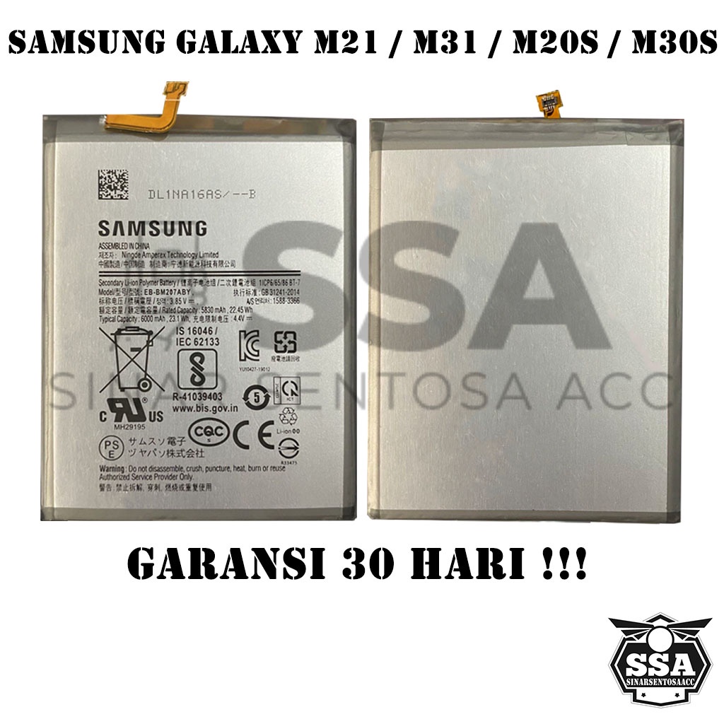 Baterai Original OEM Samsung Galaxy M21 M31 M20S M30S M207 M207A EB-BM207ABY HP Ori Battery Batrai Batre Batu Batere GARANSI AWET MURAH