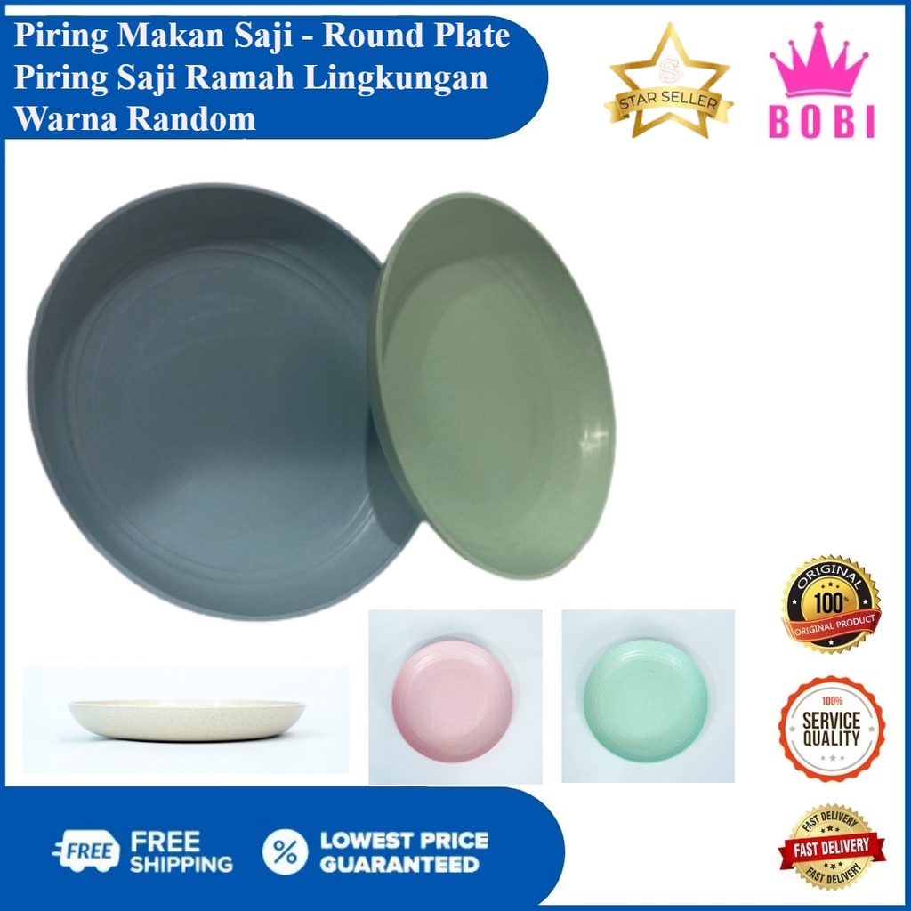 Piring Makan Saji - Piring Saji Ramah Lingkungan Warna Random - Round Plate