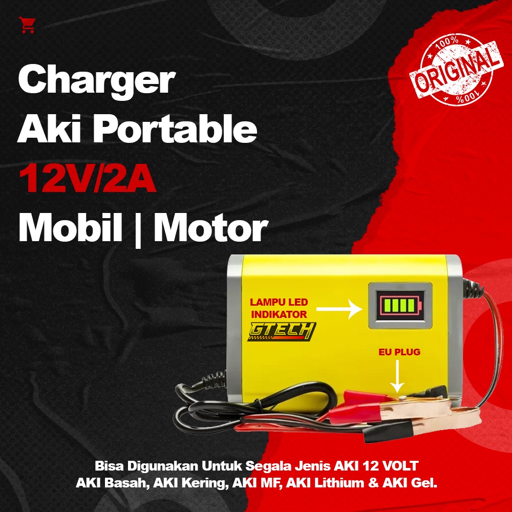Charger Aki Motor Mobil Casan Carger cas aki 2A 12V