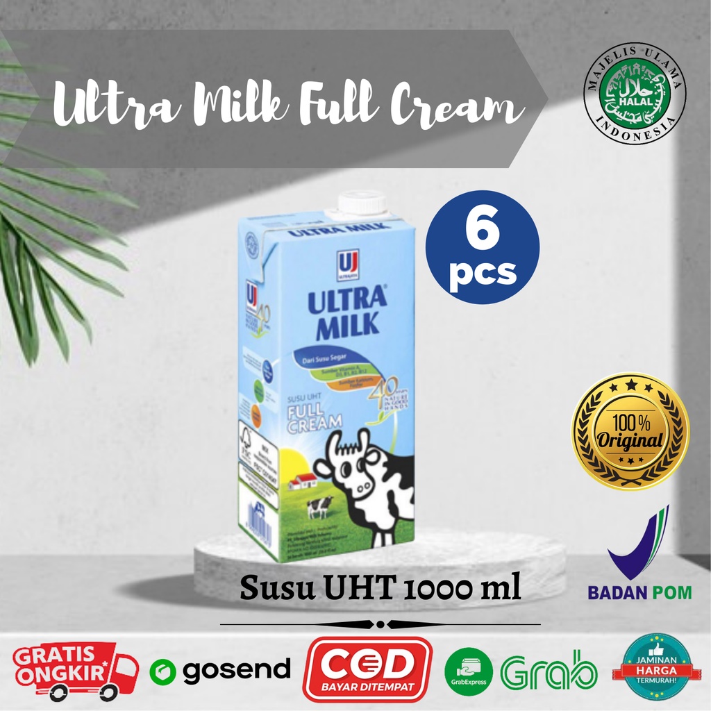 

Susu Ultra Milk Susu UHT Full Cream 6 x 1000ml