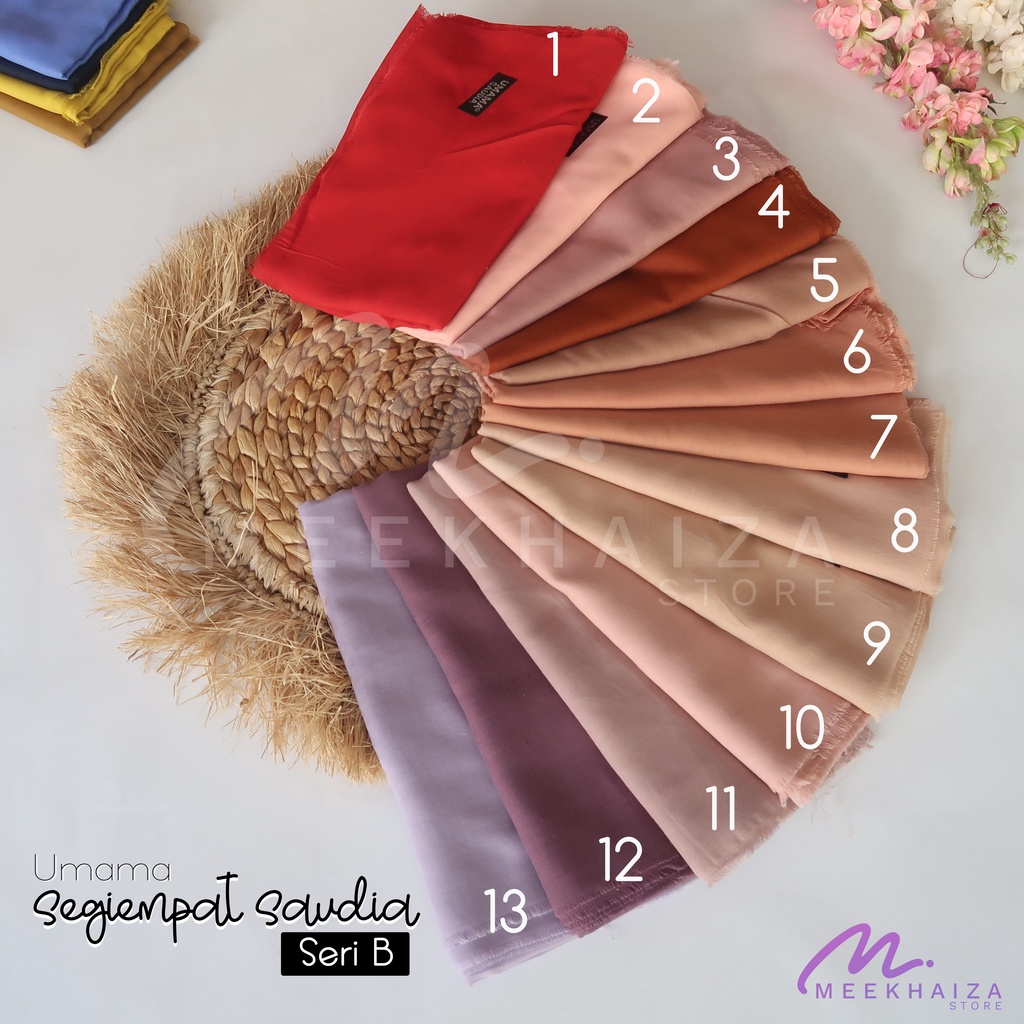 Segiempat Saudia By Umama / Hijab Polos Rawis / Jilbab Simple Casual-1