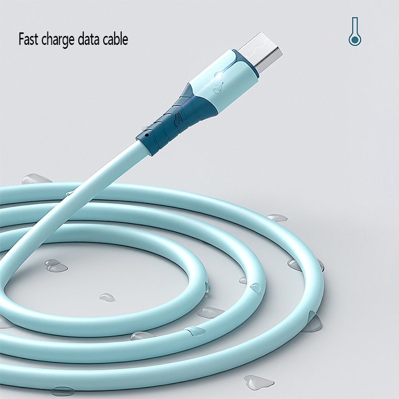 Kabel Data / Charger Usb Bahan Silikon Dengan Lampu Untuk Iphone / Ipad / Airpods - olo