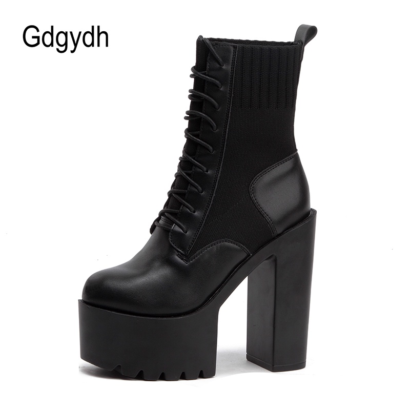 thick black platform boots