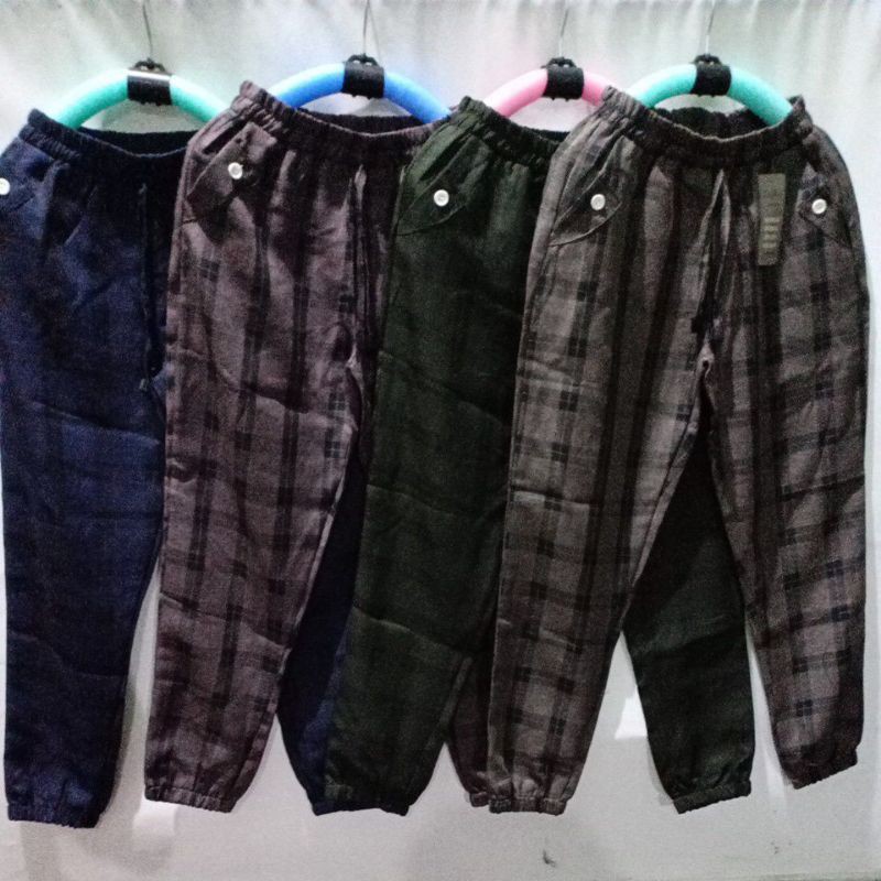 CELANA JOGGER FLANEL DEWASA