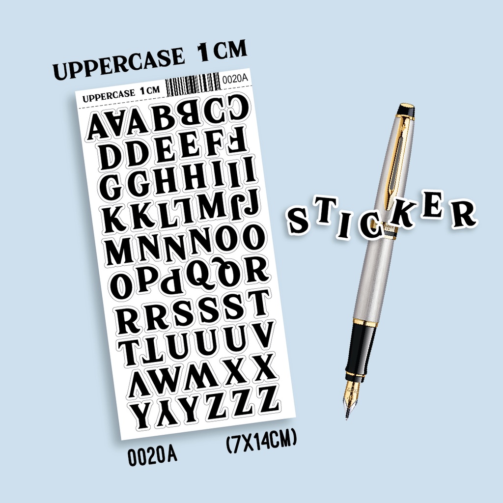 

Stiker Huruf Tahan Air Alphabet Abjad Hitam Putih Monochrome Huruf Besar Kecil Klasik Kiss Cut 1cm by Sticker Party 0020