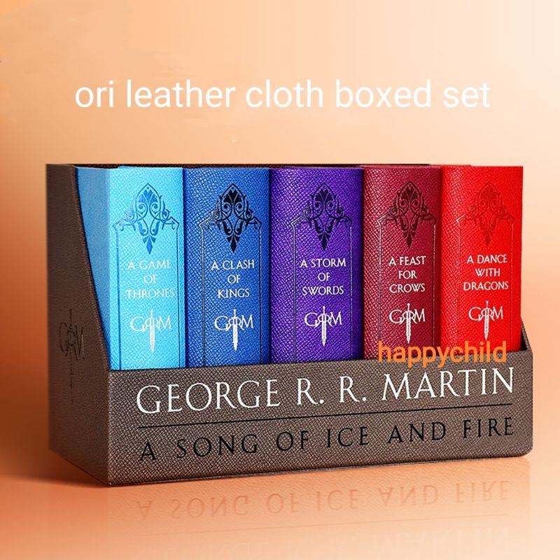 original A games of thrones A song of ice and fire leather cloth box set  novel buku cerita buku anak happychild