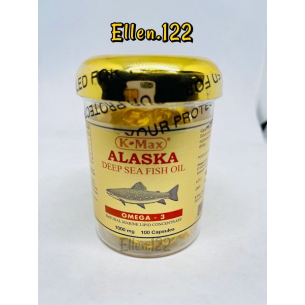 K-MAX TUTUP EMAS KUNING ALASKA OMEGA 3 100SOFTGEL DEEP SEA FISH OIL 100% ORIGINAL