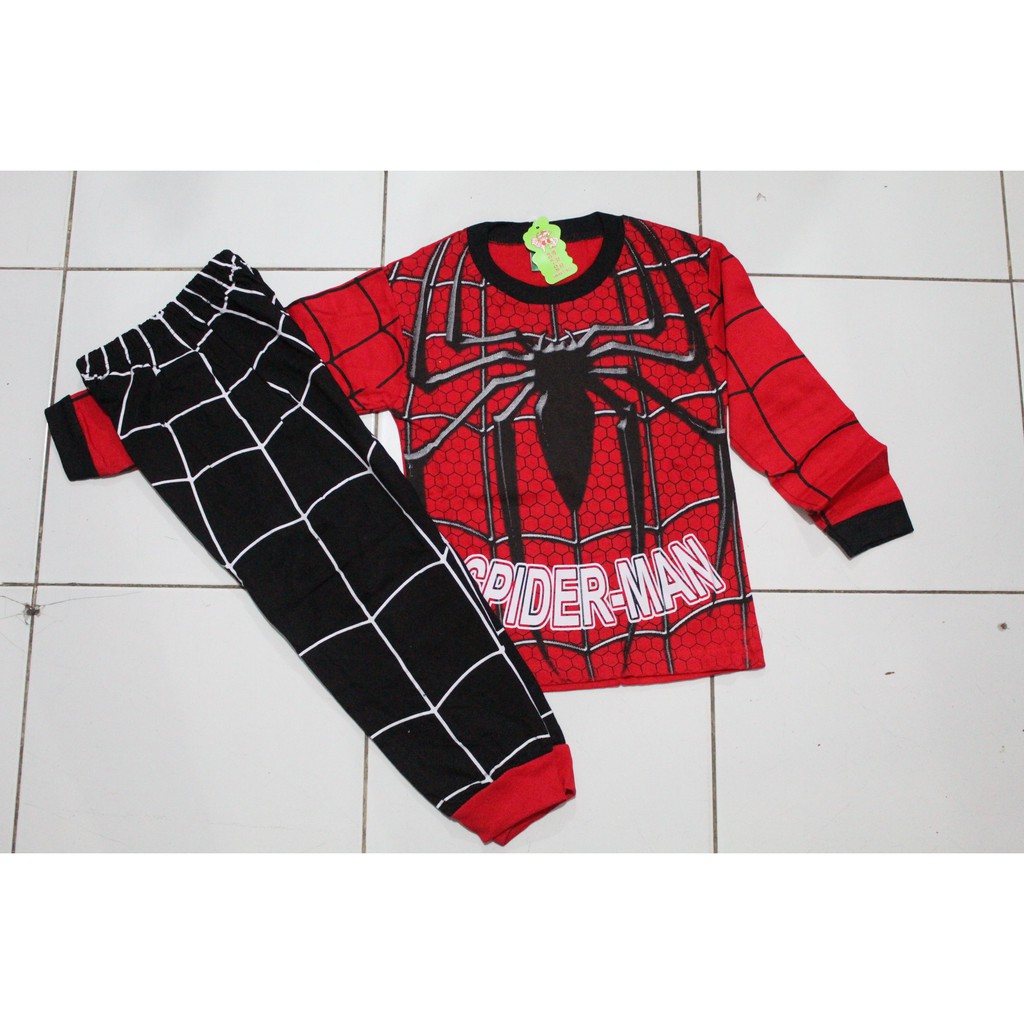 Setelan baju tidur piyama super hero size jumbo 11-13 tahun