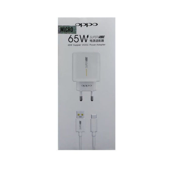 TRAVEL CHARGER OPPO RENO ACE 2 1USB 65W SUPER VOOC CASAN OPPO RENO ACE2 1USB 65W MICRO TYPE-C