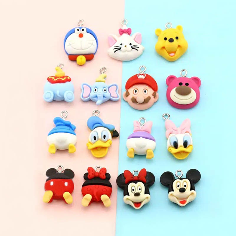 liontin mainan karakter kalung masker lucu gelang tali mickey minnie donald daisy mario doraemon