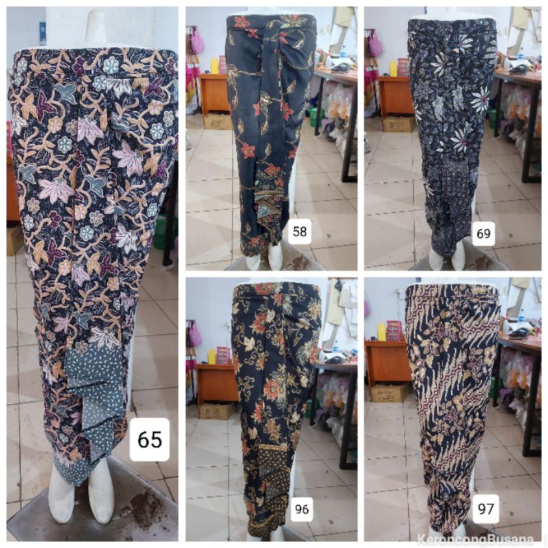 (1/3) Rok batik FOIL EMAS pinggang karet. Langsung pakai. Termurah produksi sendiri. KeroncongBusana