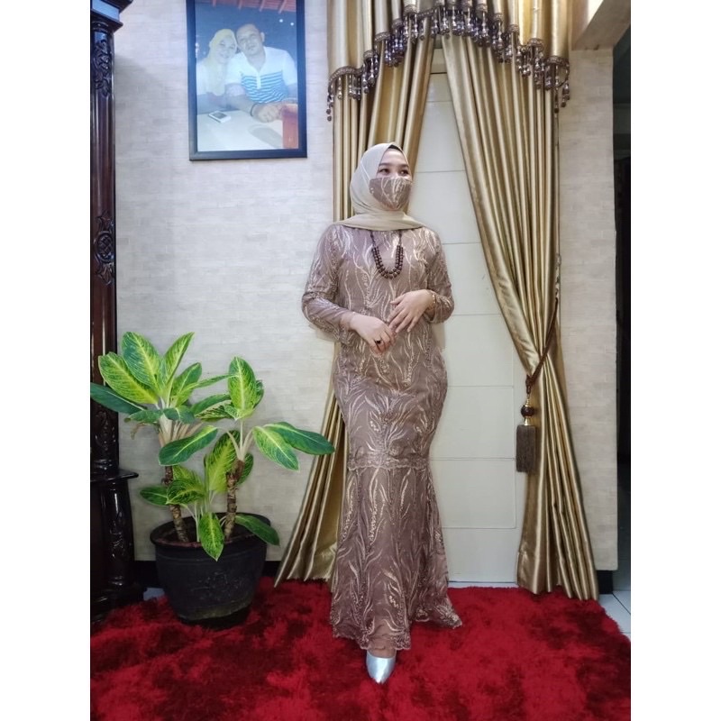 Gamis duyung dayana/gamis pesta modern/gamis kondangan/kebaya pesta/gamis terbaru