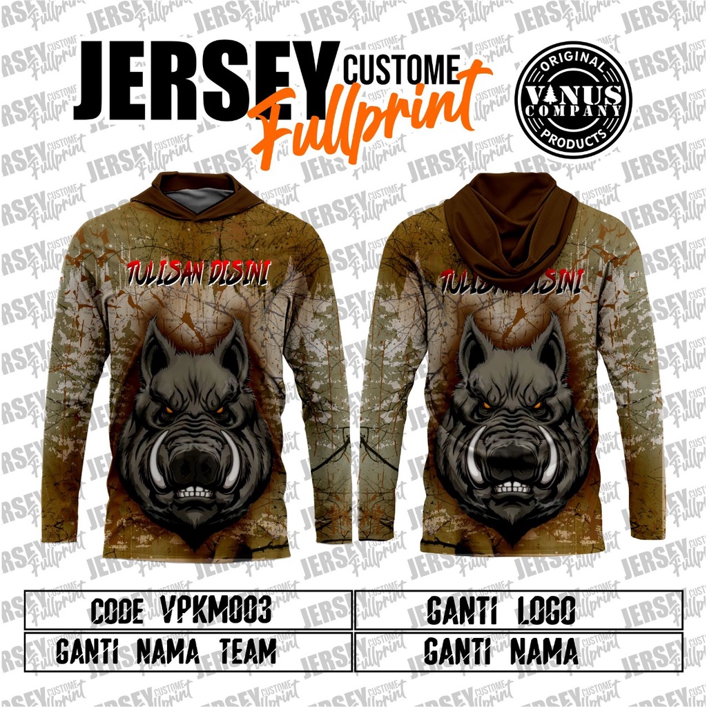 Jersey Baju Hungting kaos Berburu Motif Babi Hutan