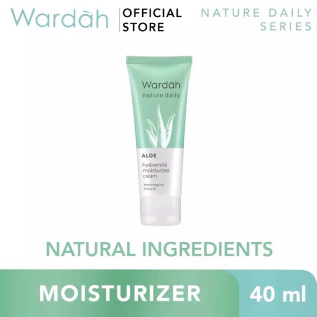 Wardah Nature Daily Aloe Hydramild Moisturizer Cream 40 ml / Wardah Nature Daily Aloe Hydramild / Wardah Nature Daily Series