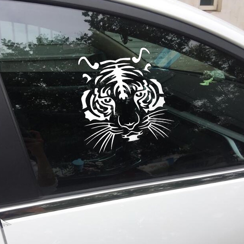 Kepribadian Mobil Jendela Kendaraan Stiker Decals Self-adhesive Kepala Harimau Stiker Mobil Tahan Air