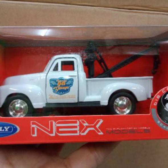 _ KN8 Diecast Welly truk Chevrolet pick up tow truck towing ❂ ™