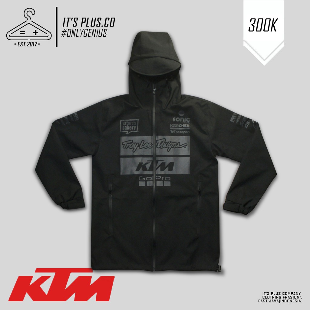 Jaket Parasut Motocross KTM TLD Gopro Fullblack - Waterproof - Jaket Trail - Jaket Offroad